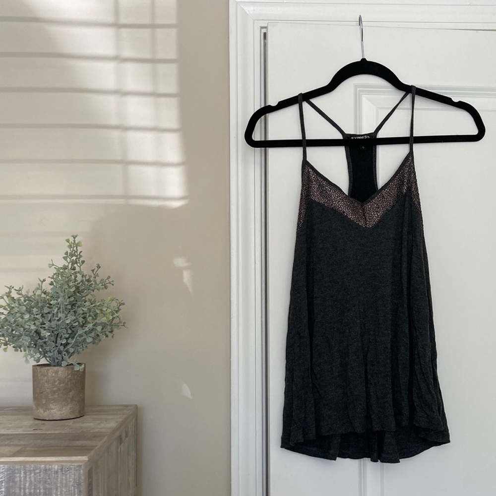 Grey Flowy Tank
